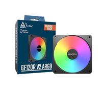 MONTECH GF120R V2 ARGB - Ventola da 120 mm, design elegante e minimalista, flusso d'aria elevato, cuscinetto idraulico, prestazioni silenziose, illuminazione ARGB vivace, lama inversa, colore nero