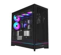 MONTECH HS01, case per PC ATX Mid-Tower, PC da gioco, ad alto flusso d'aria, layout reversibile, pannello frontale in rete, design a incasso, pannelli senza attrezzi, nero