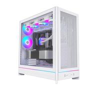 MONTECH HS01, case per PC ATX Mid-Tower, PC da gioco, ad alto flusso d'aria, layout reversibile, pannello frontale in rete, design a incasso, pannelli senza attrezzi, bianco