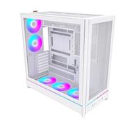 MONTECH HS01 PRO, ATX Mid-Tower PC Case, Gaming PC, High-Airflow, Reversible Layout, Mesh Front Panel, 5X ARGB PWM Fan Pre-Installed, Sink-in Design, Toolless Panels, White