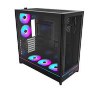 MONTECH HS01 PRO, case per PC ATX Mid-Tower, PC da gioco, alto flusso d'aria, layout reversibile, pannello frontale in rete, ventola ARGB PWM 5X preinstallata, design a incasso, pannelli senza