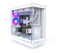 MONTECH HS02 PRO, Case per PC ATX Mid-Tower, PC da gioco, ad alto flusso d'aria, layout reversibile, robusto pannello frontale in vetro temperato curvo, 5 ventole ARGB PWM preinstallate, design a