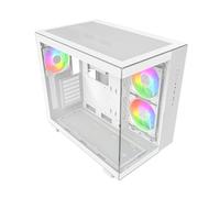MONTECH King 65 PRO ATX Mid Tower Gaming PC Case, doppia camera, pannelli in rete ad alto flusso d'aria, supporta RTX 40 Series, 3 ventole ARGB preinstallate, accesso senza attrezzi, bianco