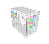 MONTECH King 65 PRO ATX Mid Tower Gaming PC Case, doppia camera, pannelli in rete ad alto flusso d'aria, supporta RTX 40 Series, 3 ventole ARGB preinstallate, accesso senza attrezzi, bianco