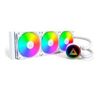 MONTECH LightFlow ARGB 360 CPU Liquid Cooler, 360 mm AIO con Infinity Mirror Design, pompa 3100 giri/min, 3 ventole ARGB da 120 mm, supporto Intel e AMD (bianco)