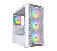 MONTECH XR Wood,Genuine Black Walnut Front, ATX Mid-Tower PC Gaming Case, Glass Side Panel, 4 x 120mm GF120 ARGB PWM Fans Pre-Installed, White