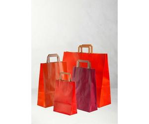 MONTEDORO S 50 BORSE SHOPPER BUSTA CON MANICO 32X45 CARTA ROSSA FESTE REGALO