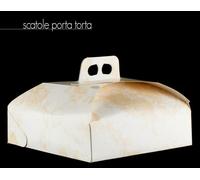 MONTEDORO SRL 50 SCATOLE PORTA TORTA CARTONE DAMASCATO BIANCO RESISTENTI 29X29+