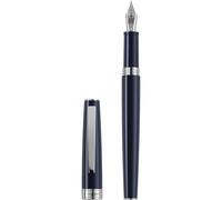 Montegrappa Armonia ISA1R3AD - Penna stilografica in resina con dettagli in acciaio inox, pennino Stub 1,4, cartuccia e convertitore, confezione regalo