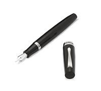 Montegrappa Elmo 02 Jet Black ISE2R1AC - Penna stilografica, in resina e acciaio inossidabile, spessore penna: EF 14,2 x 1,7 cm, 35 g, colore: Nero