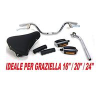 MONTEGRAPPA Kit GRAZIELLA - Sella con Molle Manubrio con Leve Freno + Piantone 21mm + Manopole + Pedali