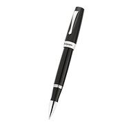 Montegrappa Penna roller ELMO 02 Jet Black | Penna in resina con guarnizioni in acciaio inox | Elegante confezione regalo