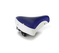 Sella Citybike Bianco/Blu con Molle, Rivestimento Skay e Imbottitura Flex PU