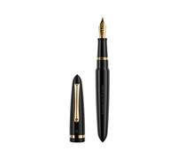Montegrappa Venetia ISVEN3AC - Penna stilografica in resina, ottone e acciaio inossidabile, colore: Nero/oro, spessore penna: M, lunghezza: 14 cm