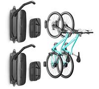monTEK Supporto da parete girevole per bicicletta, confezione da 2, può contenere fino a 30 kg, portabici per garage, ganci per bici da parete per MTB e bici da strada