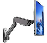 monTEK Supporto da parete per monitor da 17-32 pollici piatto/curvo, portata fino a 9 kg, braccio per monitor regolabile a movimento completo con rotazione inclinabile, supporto da parete VESA 75 x 75