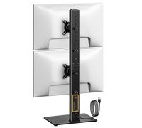 monTEK Supporto per doppio monitor indipendente per 17-34" con prese di corrente