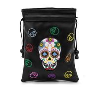 montela golf Borsa per oggetti di valore, sacca da golf con coulisse, in pelle, per uomini e donne, Nero, Scheletro colorato