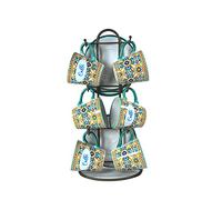 MONTEMAGGI Tazzina p6 Ceramica Ortigia Stoneware con Supporto e Piattini