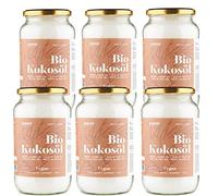 MonteNativo Olio di Cocco Biologico Extra Vergine -6x1000ml- Crudo e Spremuto a Freddo; Organico e Puro 100%; Non Processato, Bio, Ideale per Capelli, per il Corpo e ad Uso Alimentare(6x1000ml)