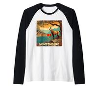 Montenegro Montenegro con Mouflon e Bandiera Costume Maglia con Maniche Raglan