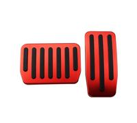 Montenna Pedale for auto, adatto for il modello 3, 2017-2021 Acceleratore Carburante Freno Cuscinetti for pedali Copertura in alluminio antiscivolo copri pedale frizione(Red without Rest)