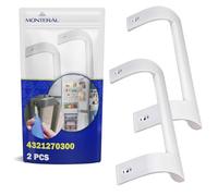 MONTERAL 2 Pezzi Maniglie per Frigorifero Fori di Montaggio 215 mm Dimensioni 248 x 90 mm con Codice Originale 4321270300 per Beko per Arçelik C00873399 per Indesit per Philips - Garanzia di 10 Anni