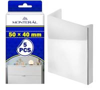 MONTERAL 5 Pezzi Scomparsa Maniglie per Mobili da Cucina 50 x 40 mm Distanza Tra i Fori Montaggio 32 mm - Maniglie Cucina y Mobili Realizzato in Alluminio Color Cromo - Garanzia di 10 Anni