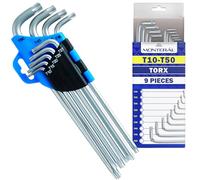 MONTERAL Set Chiavi Torx Extra Lunghe T10-T50 9 Pezzi | Brugole Torx in Acciaio al Cromo-Vanadio CrV - MONTERAL