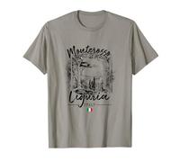 Monterosso al Mare Liguria Riviera Italiana Bandiera Italia Maglietta