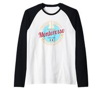 Monterosso Cinque Terre La Spezia Retro Italia Souvenir Maglia con Maniche Raglan