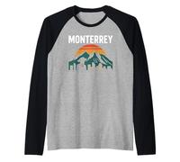 Monterrey Mexico Retro Travel Cerro de la Silla Mexicano Mex Maglia con Maniche Raglan