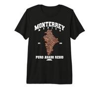 Monterrey Nuevo Leon Carne Asada Steak Map Mexican Grill Maglietta Premium
