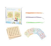Montesori - giocattoli con corde in legno, carte di allacciatura interattive | Giocattolo di apprendimento per il bambino, set di giochi educativi per migliorare la destrezza, la concentrazione e