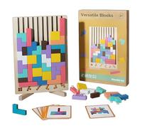 MonteSpi Gioco Blocchi Verticali Legno,Montessori per Bambini 3+ | Blocchi geometrici colorati, allena il pensiero logico e lo spazio visivo, ottimo gioco educativo e regalo di compleanno