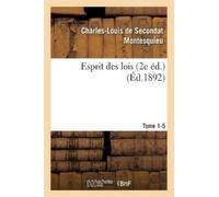 Montesquieu Esprit Des Lois Livres 2e Éd. Tome 1-5 (Tascabile) Litterature