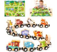 Montessori 1 2 3 Anni, Regalo Bambino 1 Anno Gioco Bambino 2 Anni Giochi Educativi regalo per bambino e bambina 2-3-4 anni giocattolo per bambini trenino magnetico giocattolo in legno 2-3 anni