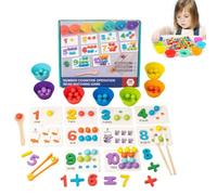 Montessori Arithmetic Math Toy Set, Silicone Digital Learning & Education Toys, Math Beads Counting for 4-6 Years Old, Learnings Activities Toys Educational