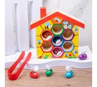 Montessori Bee Clamping Game Educazione Precoce Giocattoli Educativi Per Bambini Cognizione Del Colore Giocattoli Per La Casa Delle Api Tagli UnicaLegno