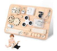 Montessori Busy Board giocattolo in legno - sensoriale & motorie per bambini - Activity Board giocattolo da viaggio per ragazzi e ragazze - regalo per la scuola - compleanno - autismo e ADHD