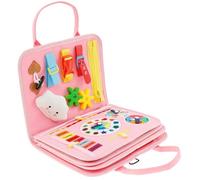 Montessori Busy Board Sensory Board Giocattolo Baby Feltro Barche educative in Feltro Soft Feltro Attività Portatile Educazione Prescolare Giocattolo Apprendimento per Piccoli Motori Bambini (Rosa)