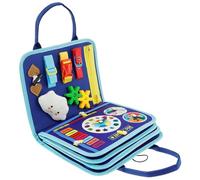 Montessori Busy Board Sensory Board Giocattolo Baby Feltro Barche educative in Feltro Soft Feltro Attività Portatile Educazione Prescolare Giocattolo Apprendimento per Piccoli Motori Bambini (Blu)