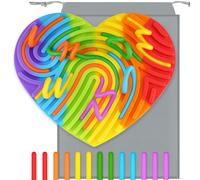 Montessori - Giocattolo sensoriale con 13 corde in silicone, per bambini, per attività sensoriali, tavola occupata, adatto ai viaggi, per abilità motorie e coordinazione occhio-mano (cuore,