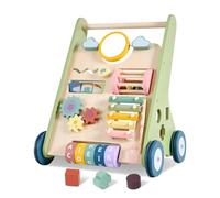 Montessori - Girello in legno con ruote per bambini da 6 a 12 mesi, giocattolo per bambini da 6 a 12 mesi, giocattolo di 1 anno che impara a camminare per Natale