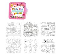 Montessori Libro da colorare ad acqua, libro riutilizzabile per pittura ad acqua, senza disordine, basta aggiungere acqua per rivelare colori vivaci