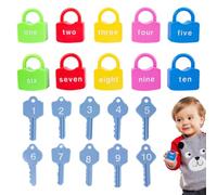 Montešsori Lock and Key Set - Number Matching Toy ABS | Durable ABS; matching locks and keys with numbers and dots; supports counting, color recognition and hands-on learning.