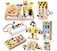 Montessori Occupato Bordo Giocattoli per bambini Interruttore della luce a LED Simulare Volante dell'auto Attività di viaggio Gioco sensoriale Giocattoli educativi