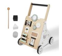 Montessori - Passeggino per bambini in legno, con Activity Center e ruote gommate, stabile aiuto per bambini piccoli, giocattolo in legno per bambini a partire da 1 anno, regalo per ragazzi e ragazze