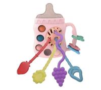 Montessori Pull String Toy, Baby Bottle Forma Giocattoli per la dentizione per Bambini, Abbinamento a Colori e allenamenti Perfetti, Perfetti per Ragazzi, Ragazze 6 Mesi in su, |.Giocattoli sensorial