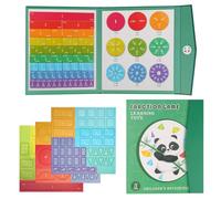 Montessori - Puzzle magnetico con frazioni, per bambini, matematica, educativo, frazioni, risorse, giochi divertenti con numeri, piastrelle magnetiche per bambini e bambine, panda
